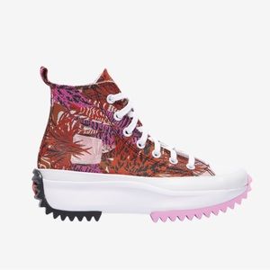 Converse Run Star Hike High Top Sneakers White/Jungle Orange Size 9 Women’s